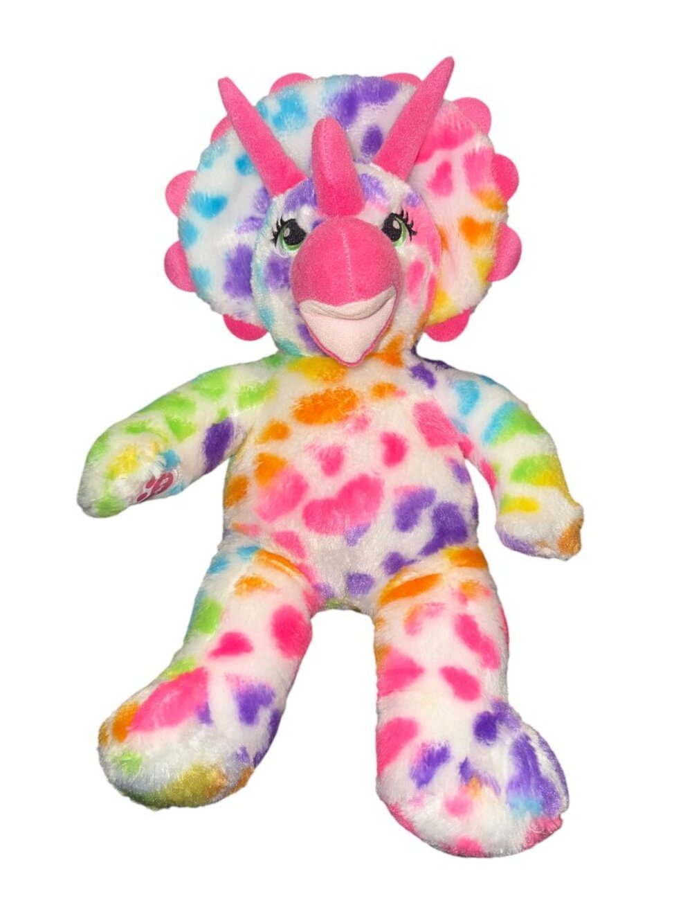 Build‑A‑Bear Rainbow Hearts Triceratops Dinosaur Plush